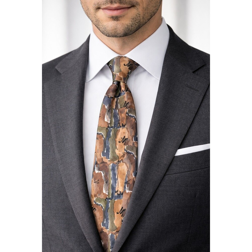 Tie 70s 80s 90s Y2K Cocktail Collection Gold Brown Green Blue 3.75 Wide 56 Long